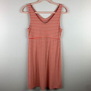 Athleta Santorini Striped Dress V Neck Soft Size Small